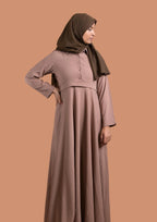 baraqah female modest fashion beige abaya for girls 