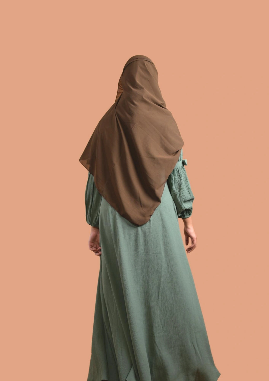 baraqah female green color modest fashion abaya for girls 
