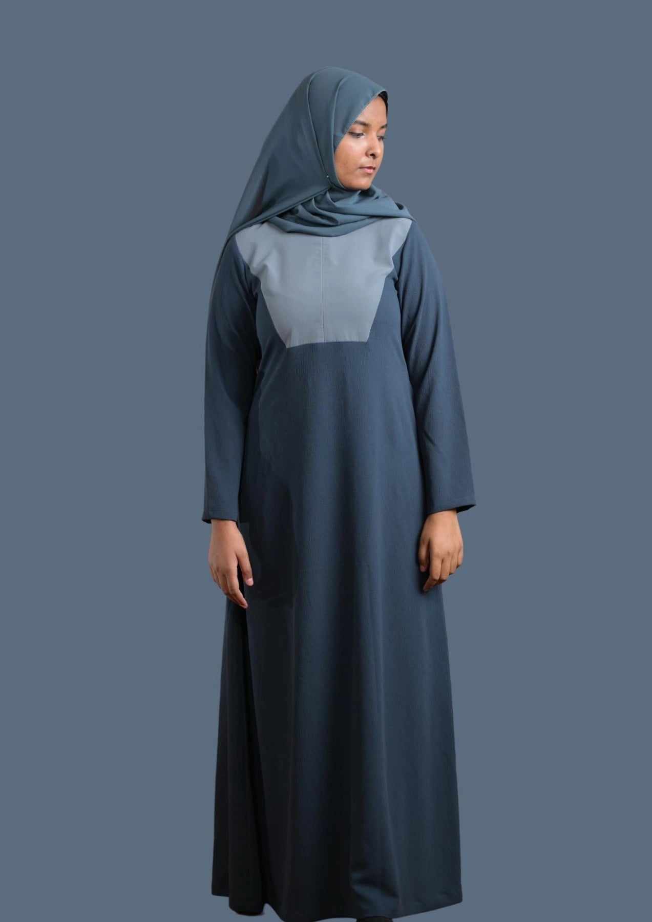 baraqah female blue color modest fashion abaya for women 