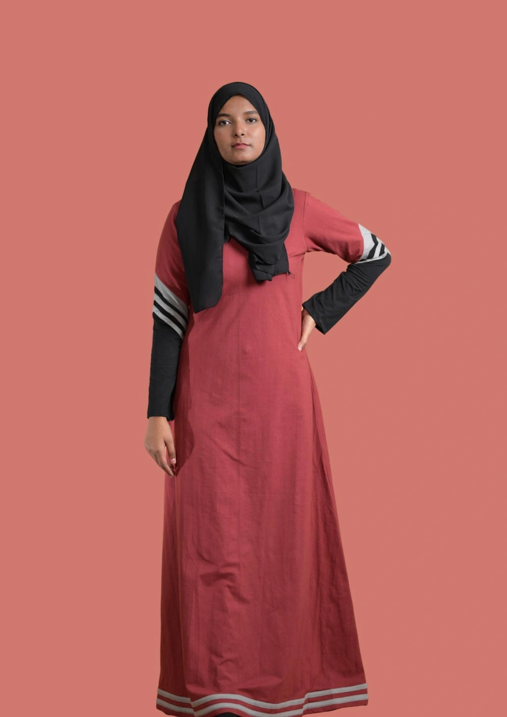 baraqah modest fashion pink abaya for women