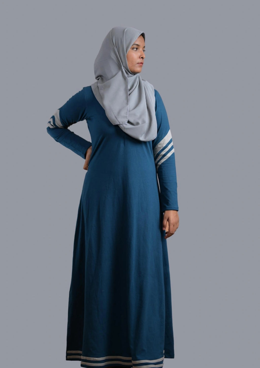 baraqah modest fashion light blue abaya for women