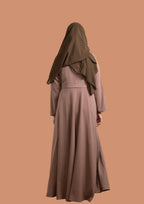 baraqah female modest fashion beige abaya for girls 