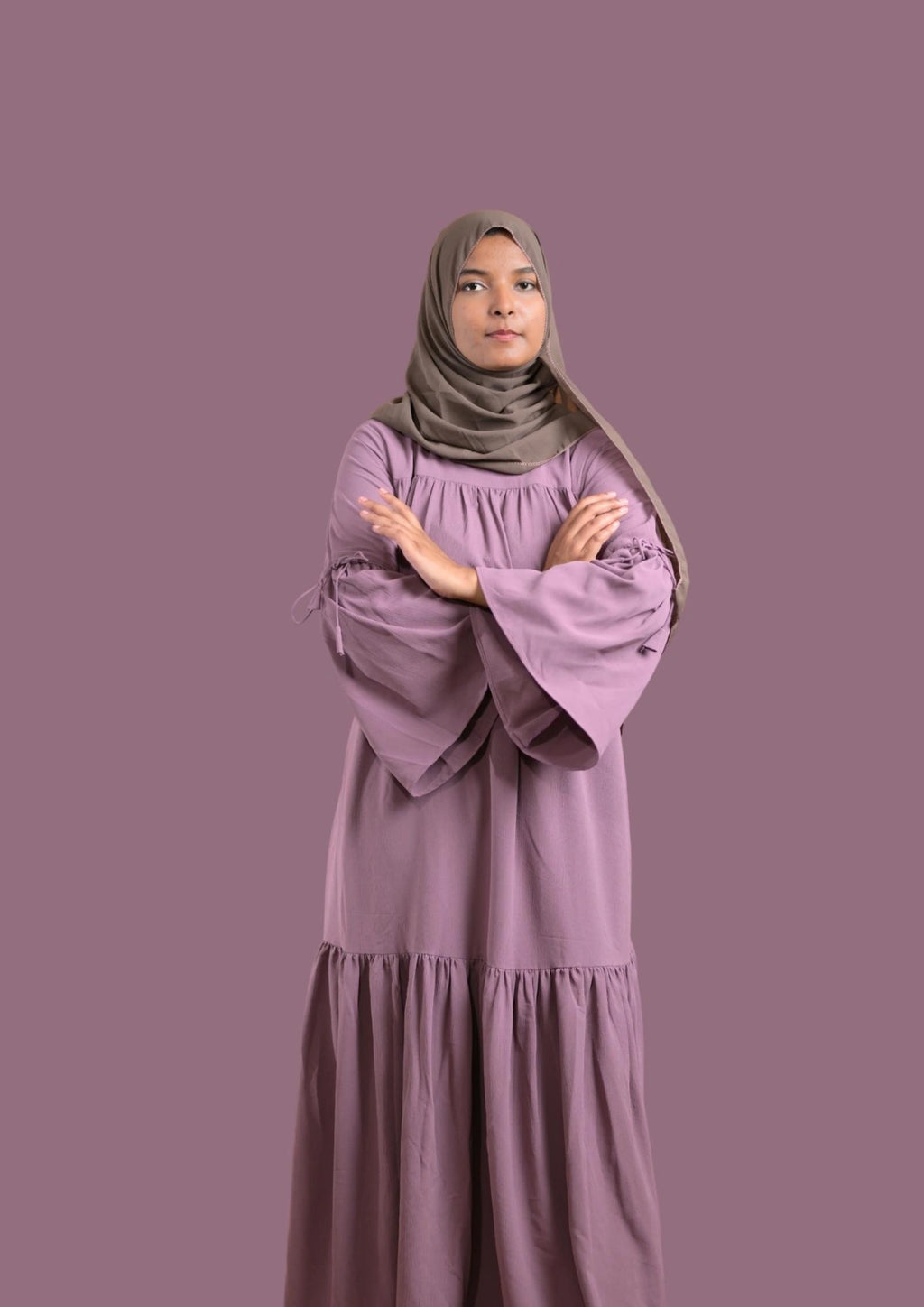 baraqah female lavender color modest fashion abaya for girls 