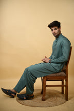 Aquamarine Luma Shirt Collar Kameez Shalwar
