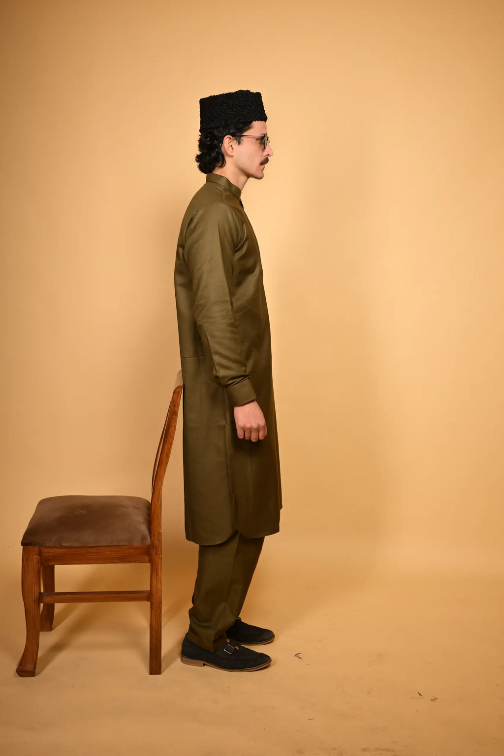 army green pathan kameez shalwaar for men 