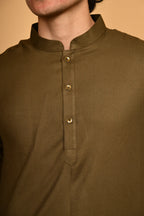 army green pathan kameez shalwaar for men 