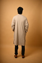 Beige Dotted winter Pheran for men 
