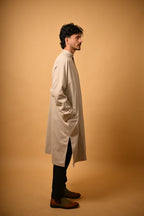 Beige Dotted winter Pheran for men 
