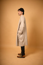 Beige Herringbone winter Pheran for men 
