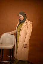 baraqah beige winter overcoat for women