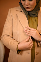 baraqah beige winter overcoat for women