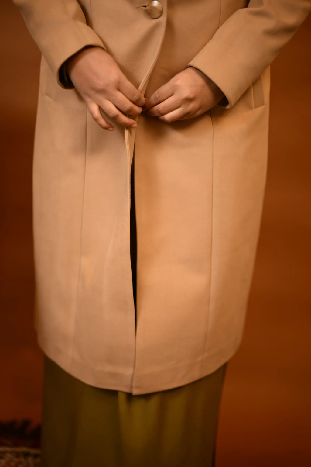 baraqah beige winter overcoat for women