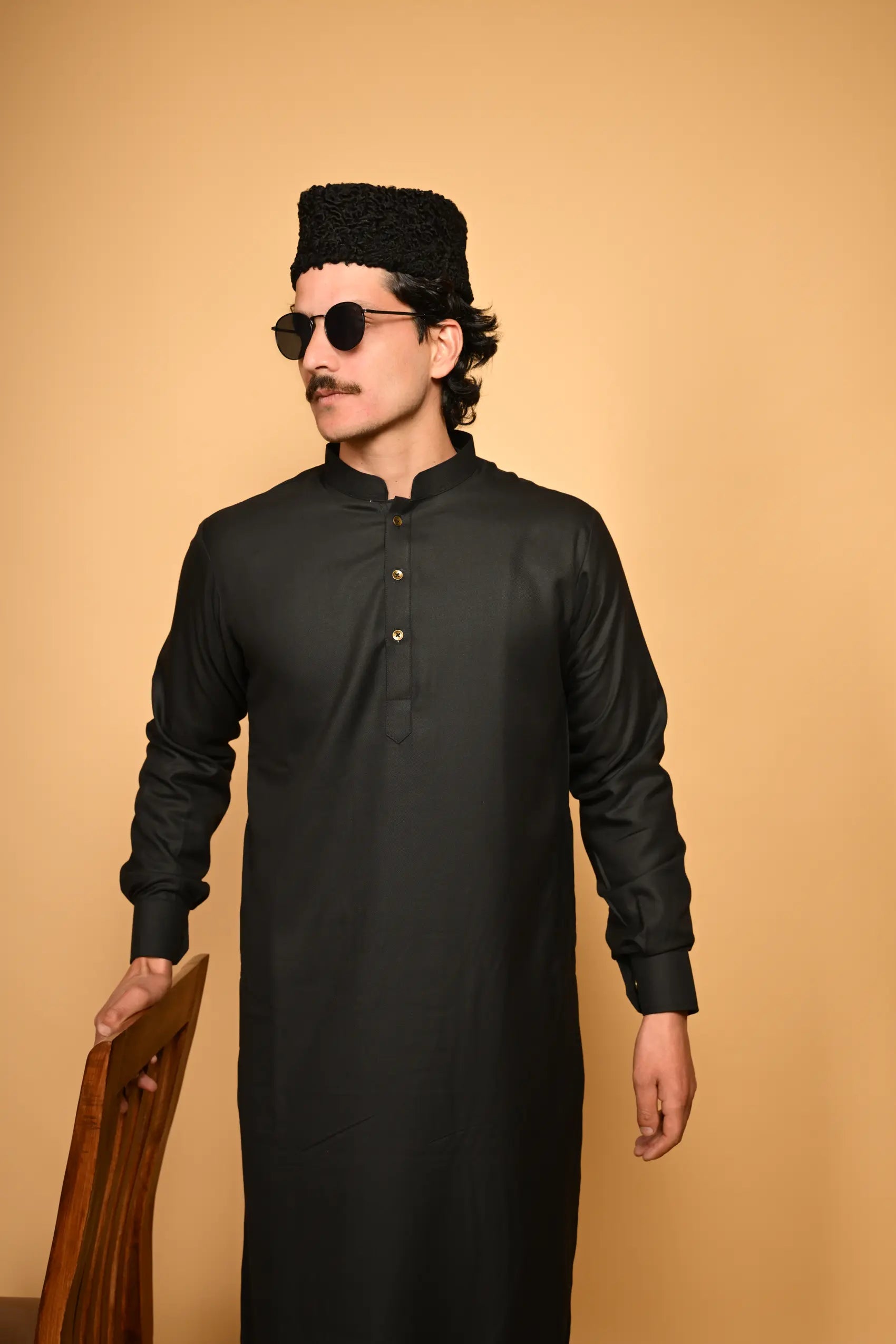 black pathan kameez shalwaar for men 