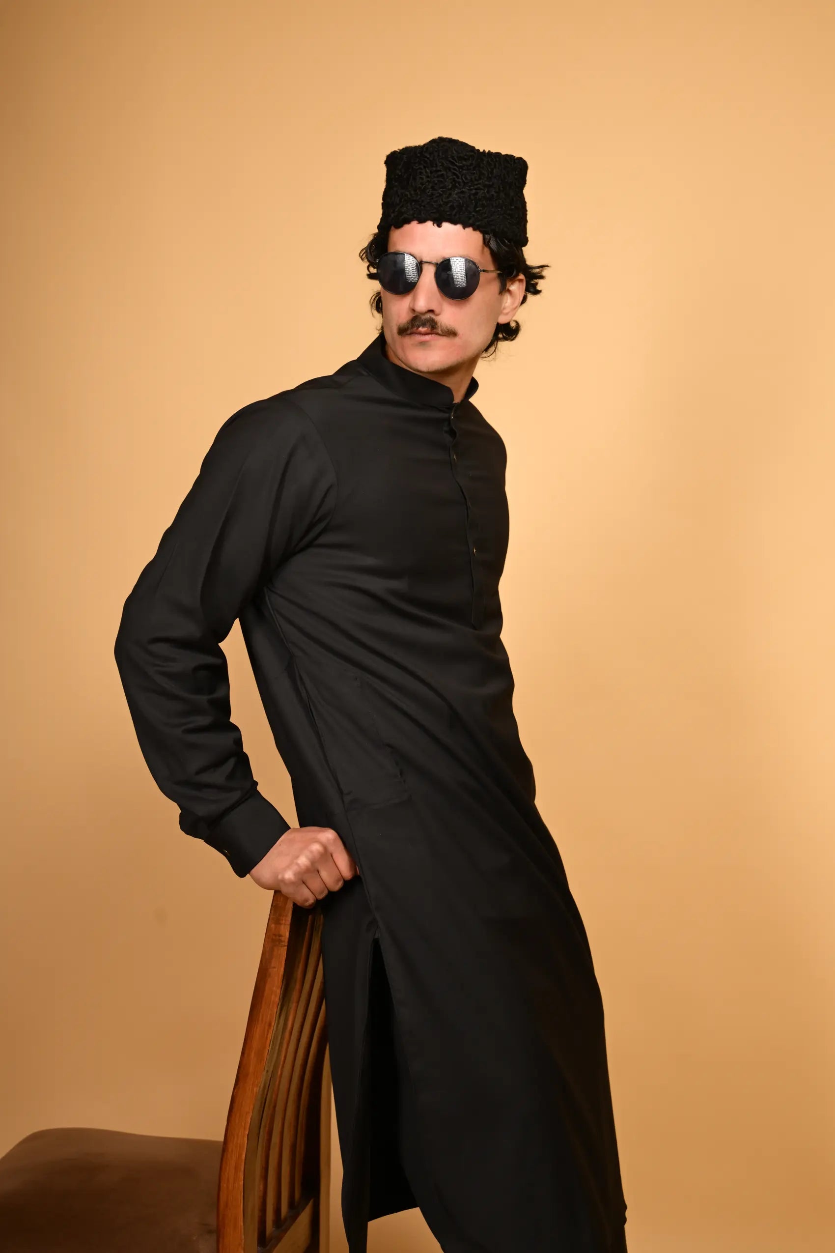 black tamtadu kameez shalwar for men 