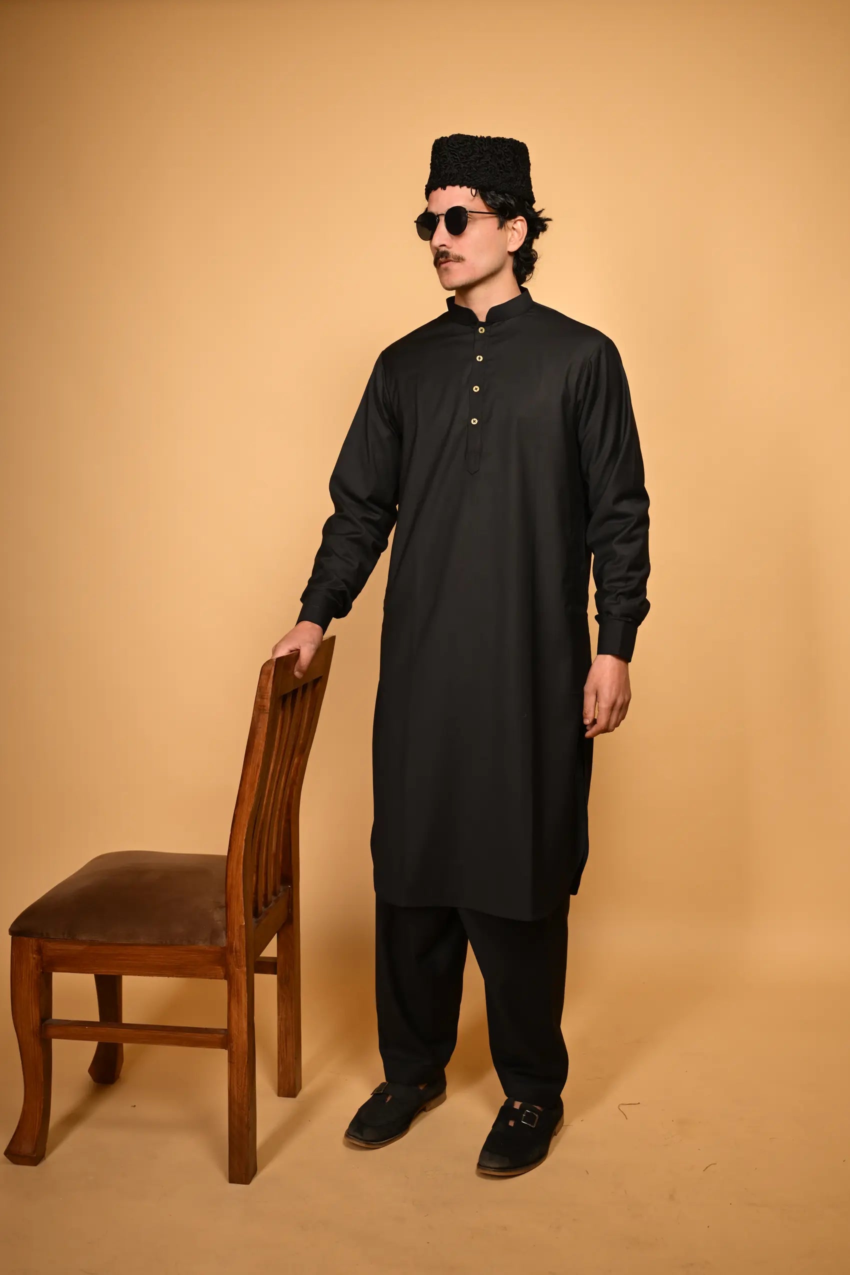 black tamtadu kameez shalwar for men 