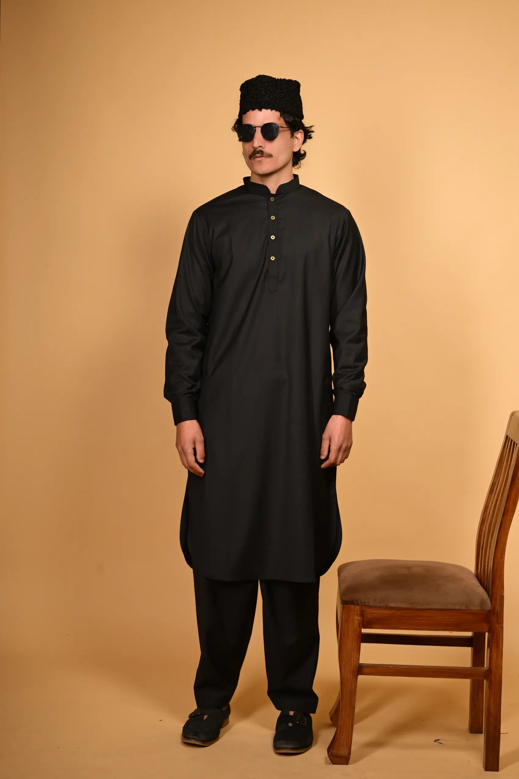black tamtadu kameez shalwar for men 