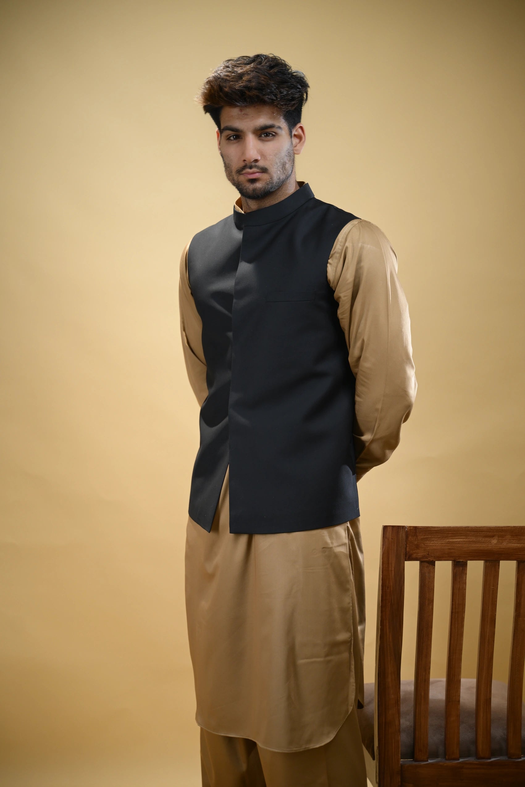 Black Bandgala Waistcoat