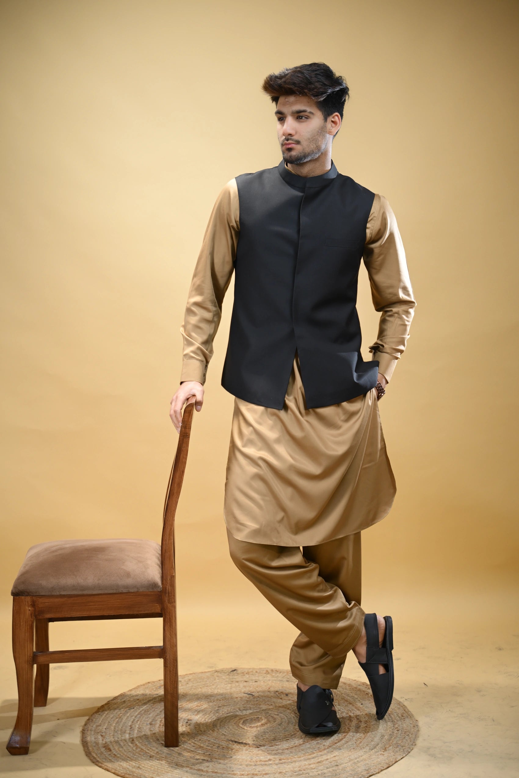 Black Bandgala Waistcoat