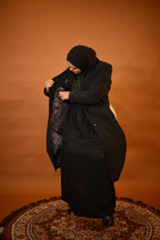 baraqah black winter overcoat for women