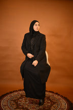 baraqah black winter overcoat for women