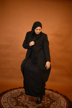 baraqah black winter overcoat for women