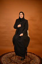 baraqah black winter overcoat for women