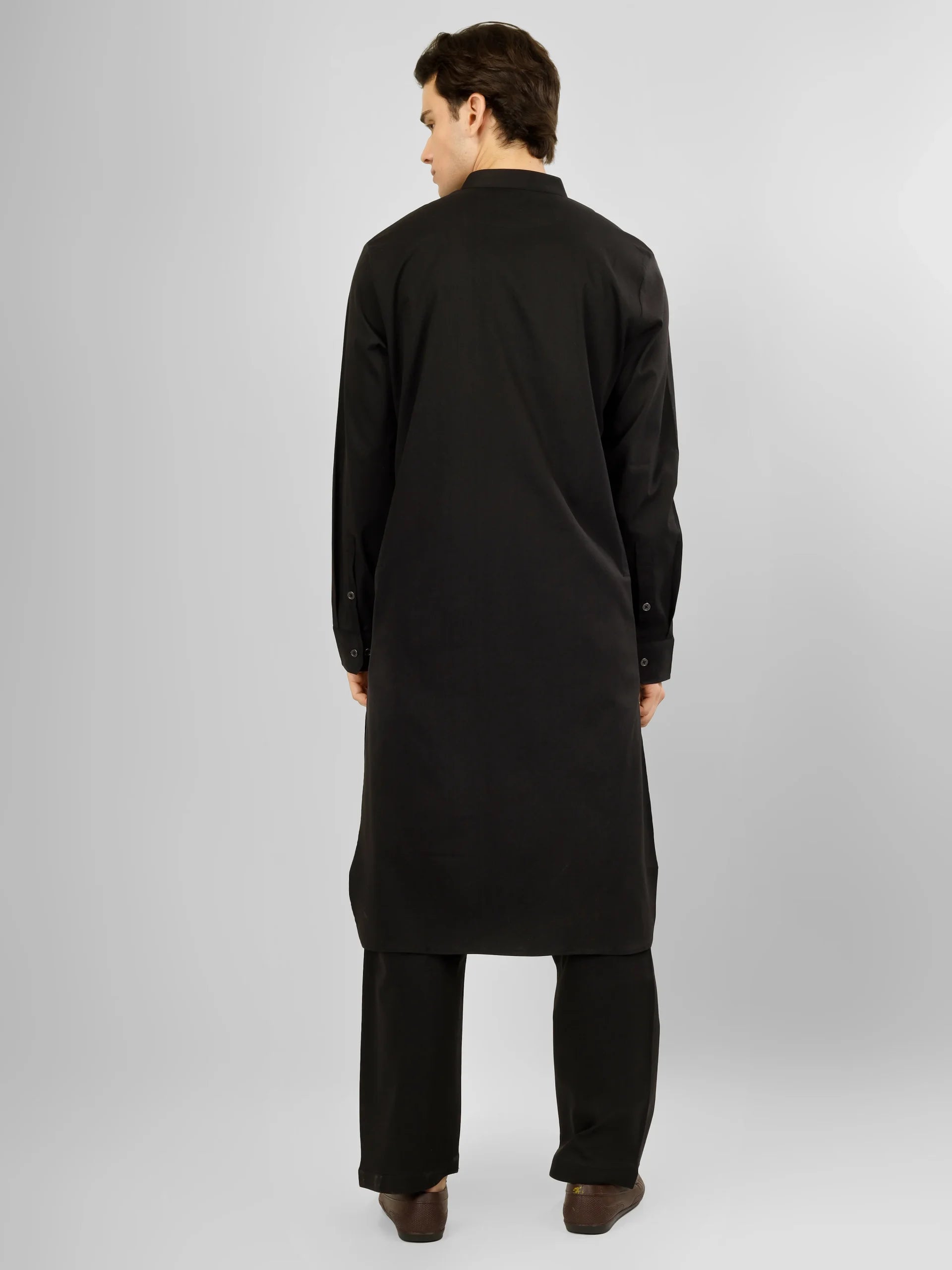black stretch kameez shalwaar for men 