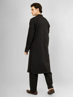 black stretch kameez shalwaar for men 