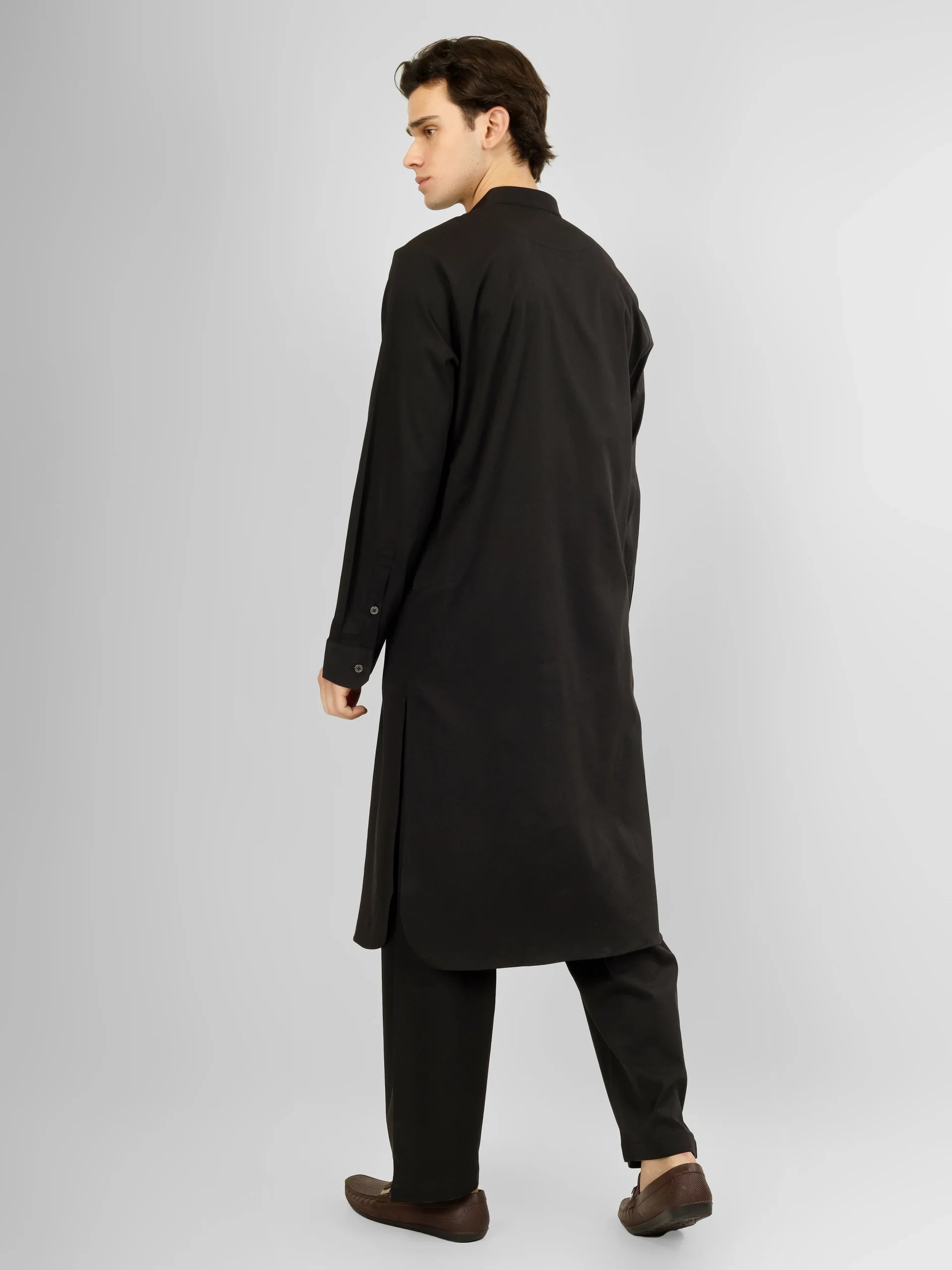 black stretch kameez shalwaar for men 