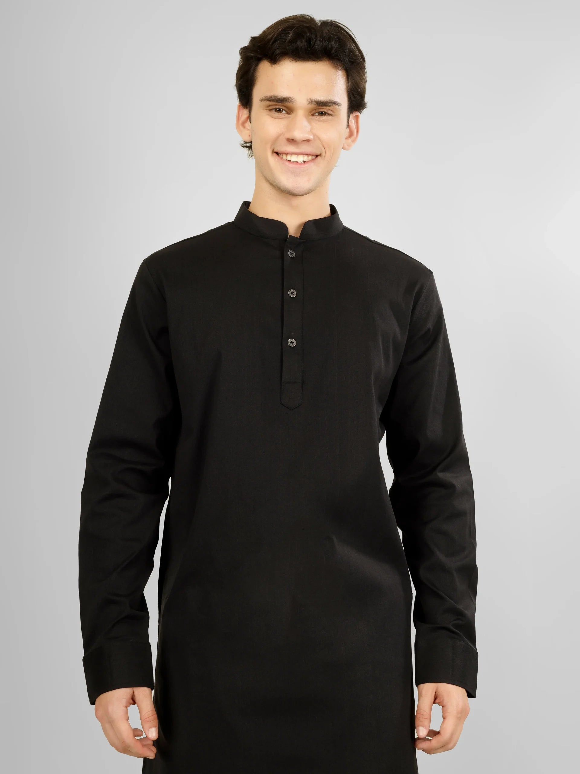black stretch kameez shalwaar for men 