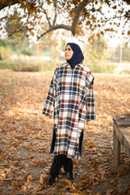baraqah checked winter pheran for women