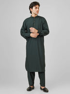 bottle green color  kameez shalwaar for men 