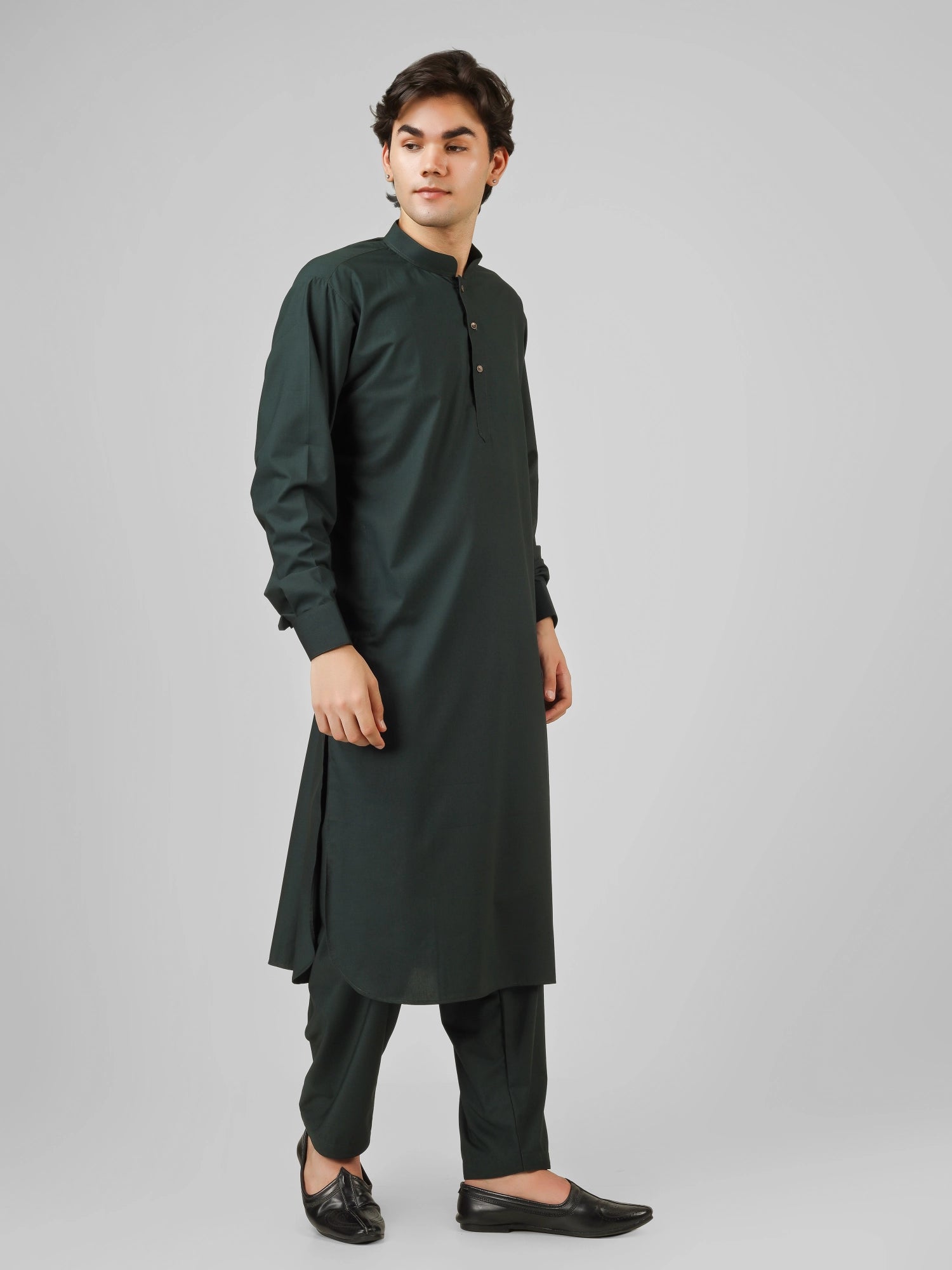 bottle green color  kameez shalwaar for men 