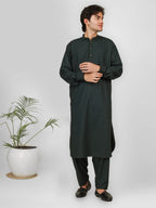 bottle green color  kameez shalwaar for men 