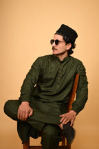 bottle green pathan kameez shalwaar for men 
