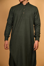 bottle green  jackan winter kameez shalwaar for men