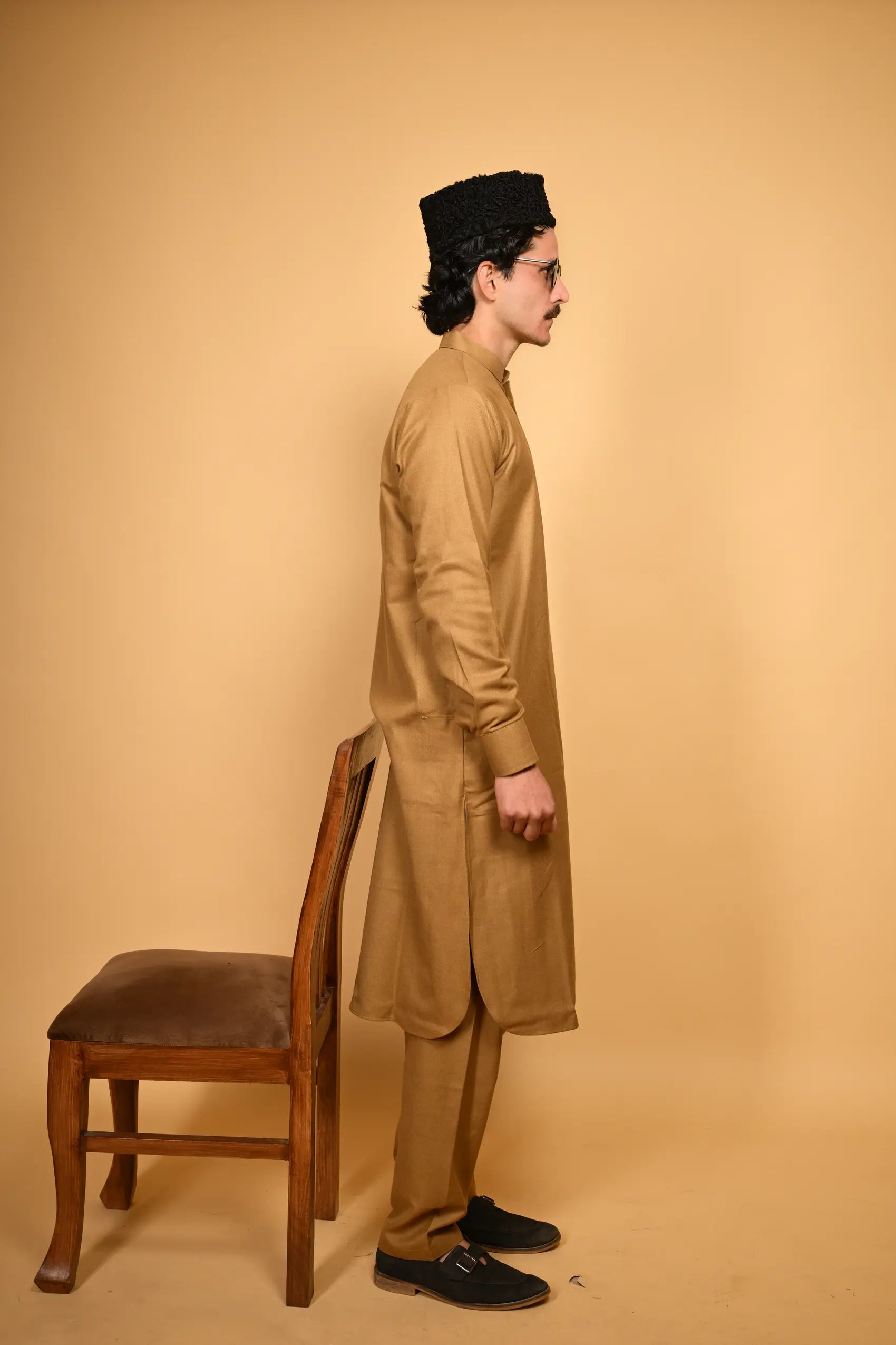 bright beige pathan kameez shalwaar for men 