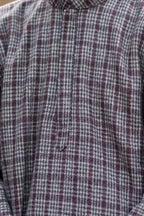 baraqah brown cream royal check winter pheran for men 