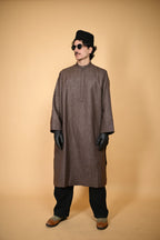 Brown Stone Weave kashmiri traditional Pheran For Men
