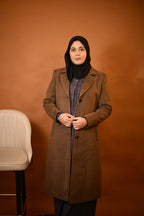 baraqah brown winter overcoat for women