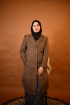 baraqah brown winter overcoat for women