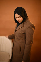 baraqah brown winter overcoat for women