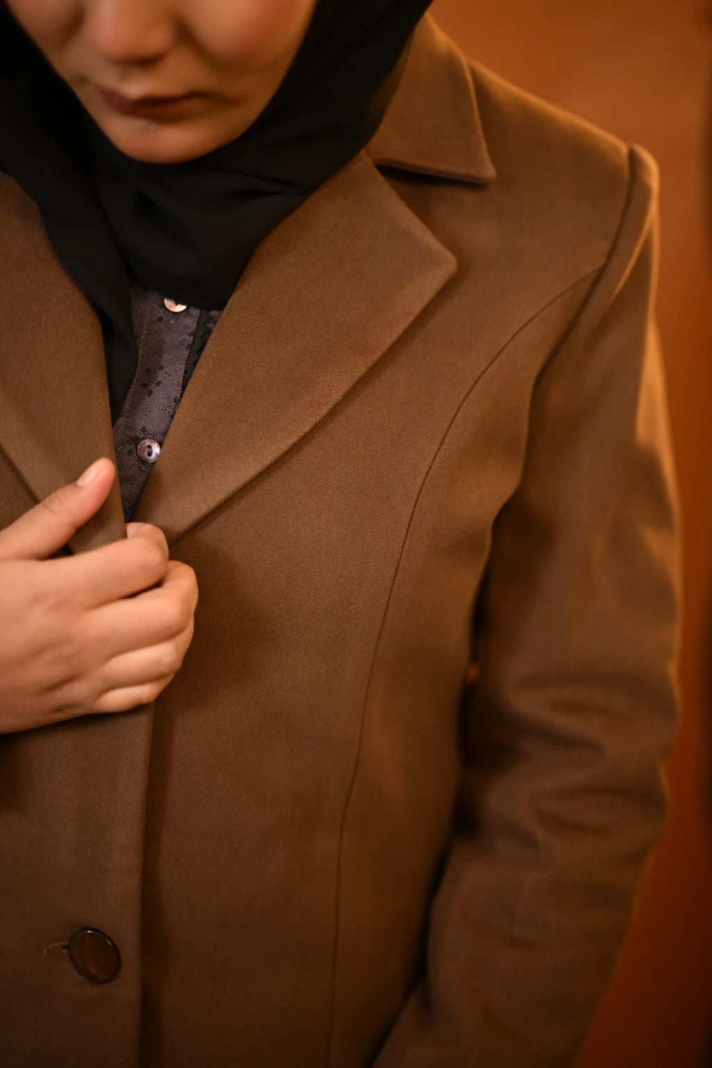 baraqah brown winter overcoat for women