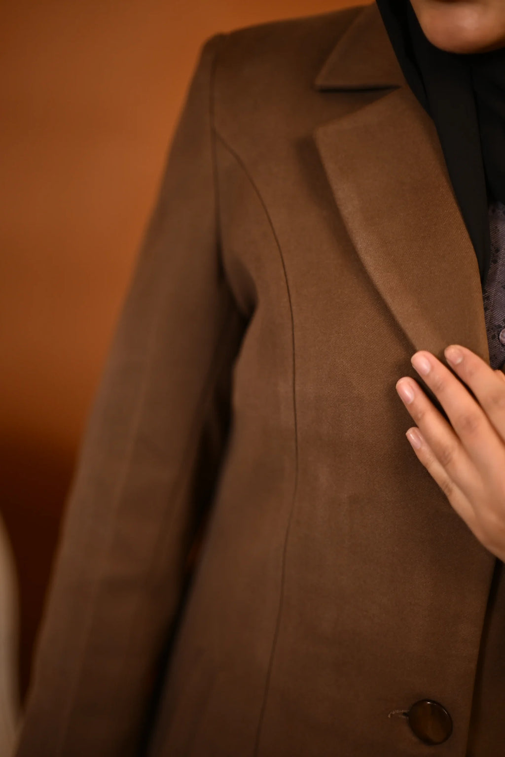 baraqah brown winter overcoat for women