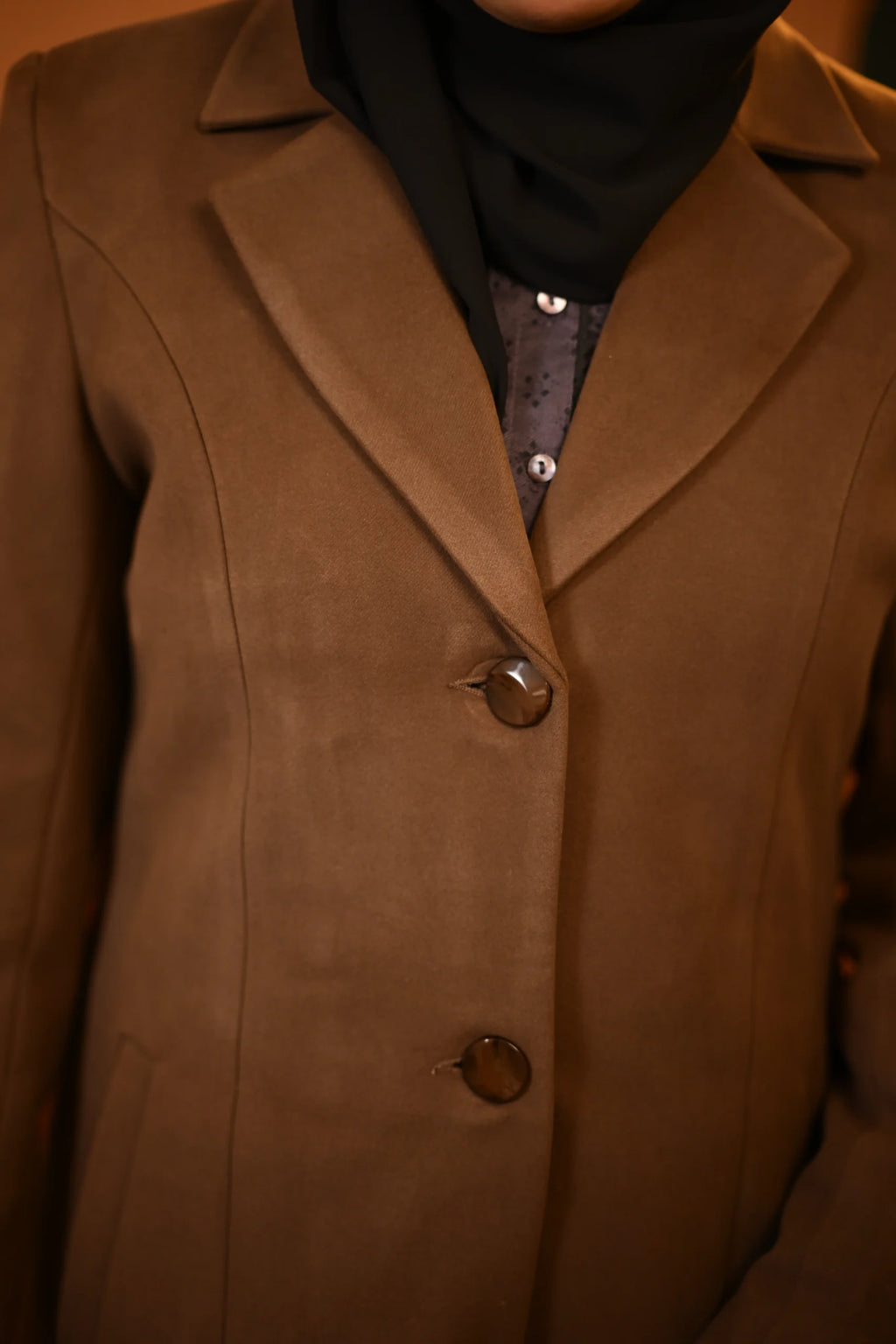 baraqah brown winter overcoat for women