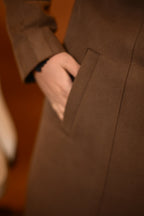 baraqah brown winter overcoat for women