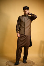 Chocolate Brown Bandgala Waistcoat