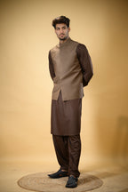 Chocolate Brown Bandgala Waistcoat