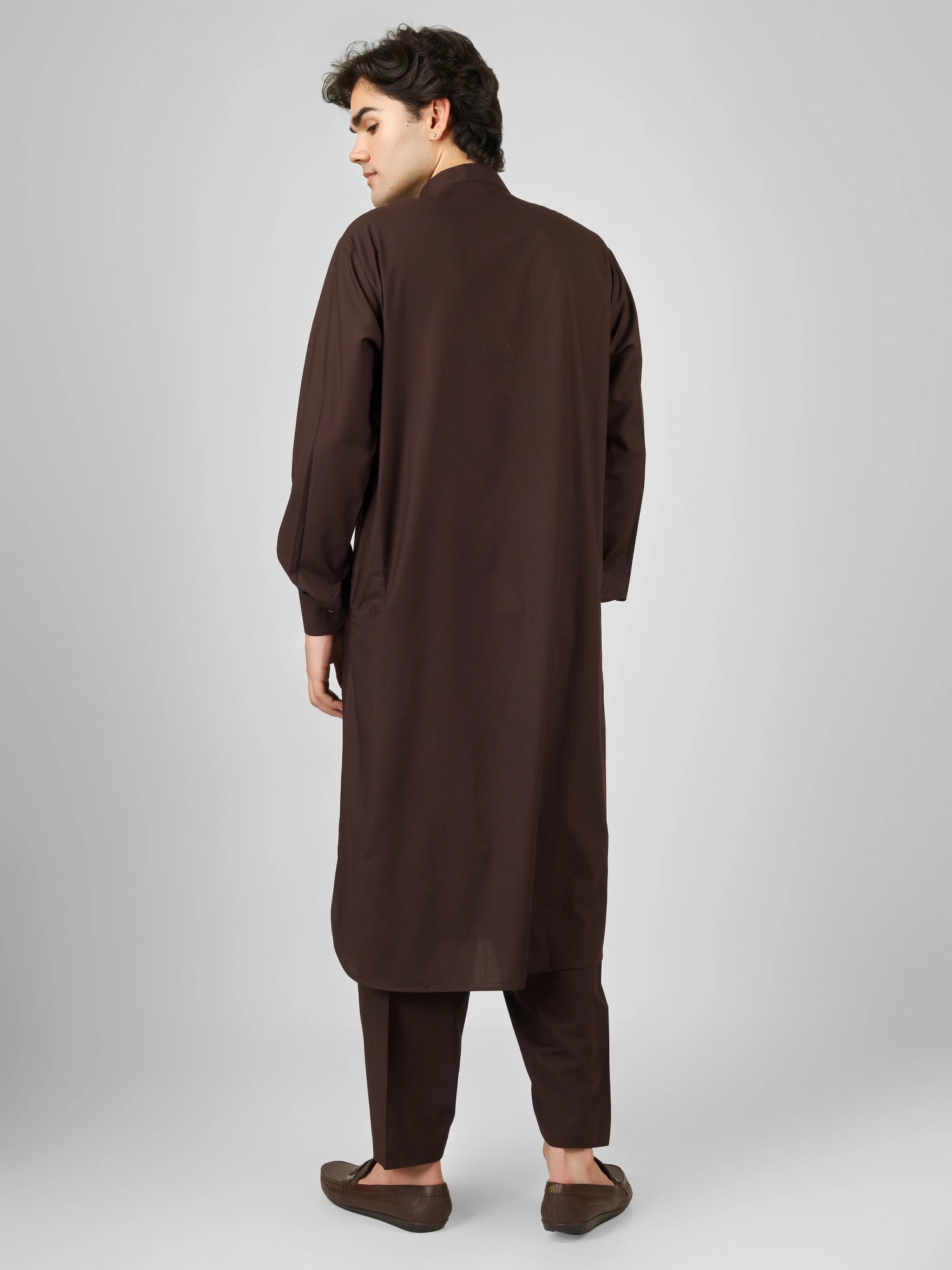 coffee brown color kameez shalwaar for men 