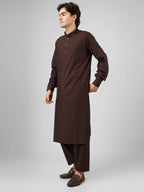 coffee brown color kameez shalwaar for men 